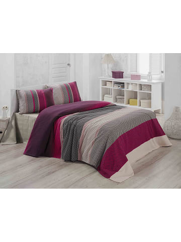 Elizabed Bettwäsche-Set "Lotus" in Pink/ Grau