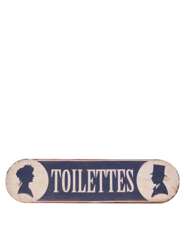 Anticline Decoratief bord "Toilettes" donkerblauw - (B)50,5 x (H)13 cm