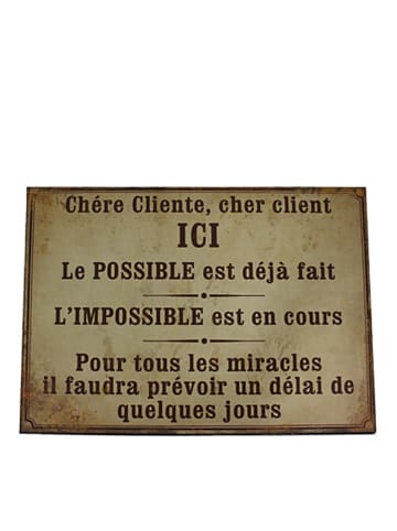 Anticline Decoratief bord " Le Possible" beige - (B)21 x (H)15 cm