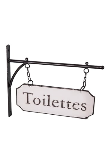 Anticline Decoratief bord "Toilettes" zwart/wit - (B)33 x (H)26,5 cm