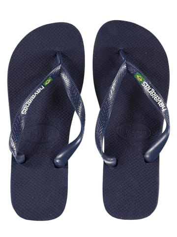 Havaianas Zehentrenner "Brasil Logo" in Dunkelblau/ Grün
