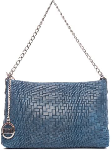 Mia Tomazzi Skórzana torebka "Lunigiana" w kolorze niebieskim - 26 x 16 x 4 cm