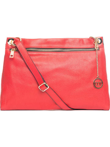 Mia Tomazzi Leren schoudertas rood - (B)39 x (H)26 x (D)7 cm