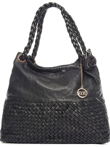Mia Tomazzi Skórzany shopper bag "Anassagora" w kolorze czarnym - 37 x 42 x 13 cm