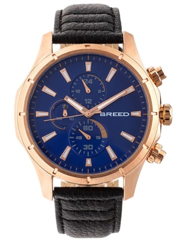 Breed Chronograph "Lacroix" in Roségold/ Schwarz/ Blau
