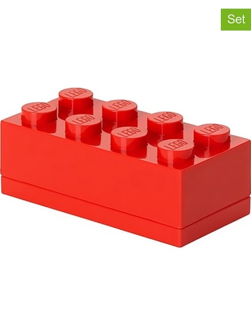 LEGO 3er-Set: Aufbewahrungsboxen "Mini 8" in Rot - (B)9,2 x (H)4,3 x (T)4,6 cm
