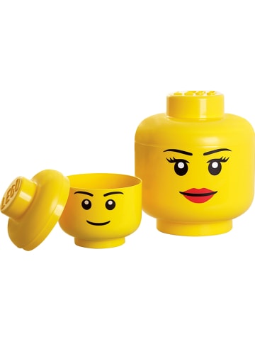 LEGO Opbergbox "Girl" geel - (H)27,1 x Ø 24 cm