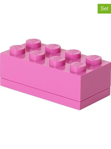 LEGO 3er-Set: Aufbewahrungsboxen  "Mini 8" in Pink - (B)9,2 x (H)4,3 x (T)4,6 cm