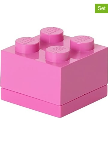 LEGO 3er-Set: Aufbewahrungsboxen  "Mini 4" in Pink - (B)4,6 x (H)4,3 x (T)4,6 cm