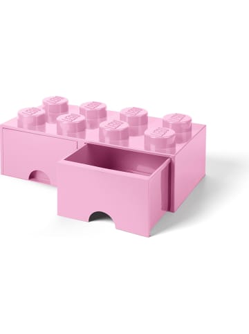 LEGO Pojemnik "Brick 8" w kolorze jasnoróżowym z szufladami - 50 x 18 x 25 cm