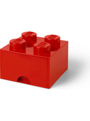 LEGO Pojemnik "Brick 4" w kolorze czerwonym z szufladami - 25 x 18 x 25 cm