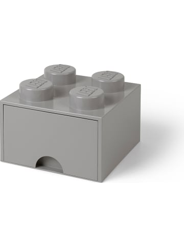 LEGO Pojemnik "Brick 4" w kolorze szarym z szufladami - 25 x 18 x 25 cm