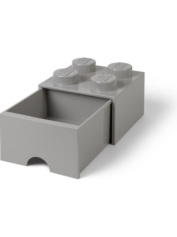 LEGO Pojemnik "Brick 4" w kolorze szarym z szufladami - 25 x 18 x 25 cm