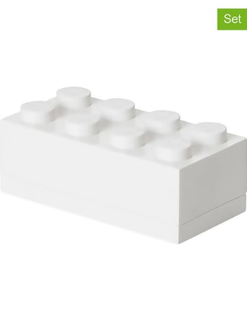 LEGO 3er-Set: Aufbewahrungsboxen "Mini 8" in Weiß - (B)9,2 x (H)4,3 x (T)4,6 cm
