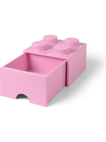 LEGO Pojemnik "Brick 4" w kolorze jasnofioletowym z szufladami  - 25 x 18 x 25 cm