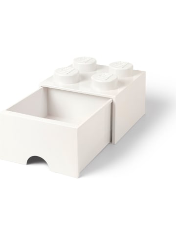 LEGO Pojemnik "Brick 4" w kolorze białym z szufladami - 25 x 18 x 25 cm