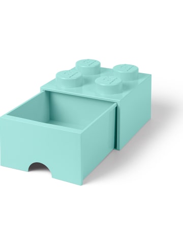 LEGO Pojemnik "Brick 4" w kolorze błękitnym z szufladami - 25 x 18 x 25 cm