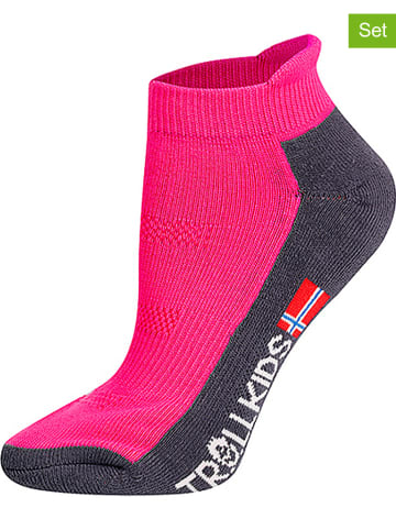 Trollkids Skarpety turystyczne (2 pary) "Low Cut Socks II" w kolorze różowym