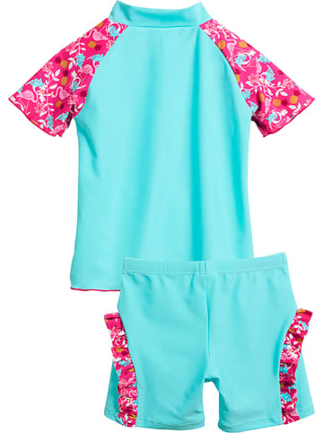 Playshoes 2-delige zwemoutfit "Flamingo" turquoise