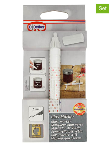 Dr. Oetker Markery (2 szt.) w kolorze białym do szkła - dł. 13 cm
