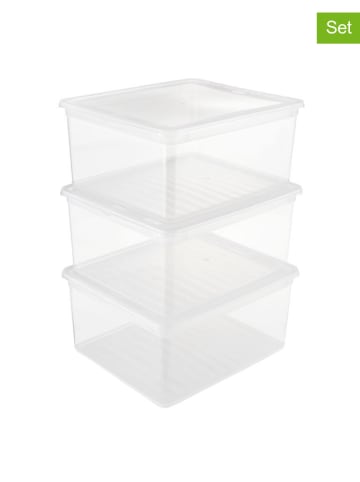 keeeper 3-delige set: opbergkisten transparant - (B)39 x (H)33,5 x (D)18 cm