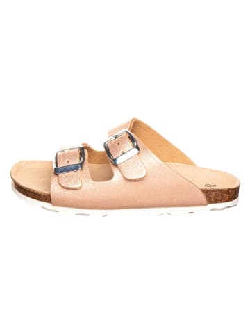 BIO PINGÜIN Leder-Pantoletten in Roségold