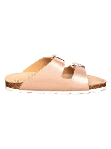 BIO PINGÜIN Leder-Pantoletten in Roségold