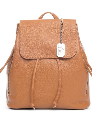 Anna Morellini Leder-Rucksack in Hellbraun - (B)29 x (H)32 x (T)12 cm