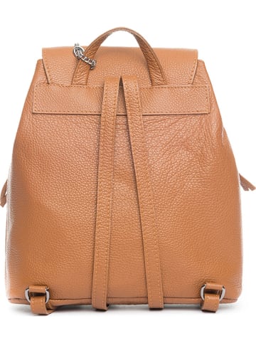 Anna Morellini Leder-Rucksack "Claire" in Hellbraun - (B)29 x (H)32 x (T)12 cm