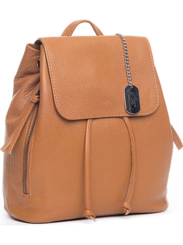 Anna Morellini Leder-Rucksack in Hellbraun - (B)29 x (H)32 x (T)12 cm