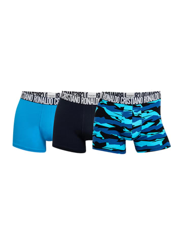 CR7 3-delige set: boxershorts donkerblauw/turquoise
