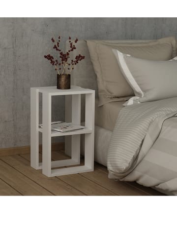Evila Nachttisch "Lonie" in Weiß - (B)30 x (H)55 x (T)30 cm