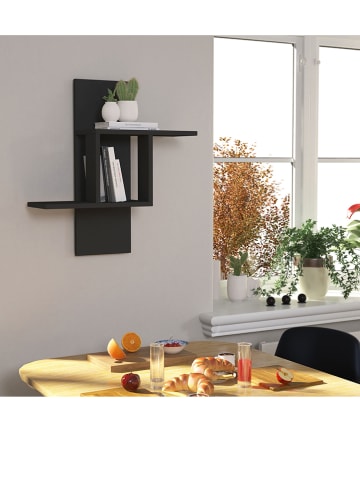 Scandinavia Concept Wandregal "Mill" in Anthrazit - (B)64 x (H)70 x (T)20 cm