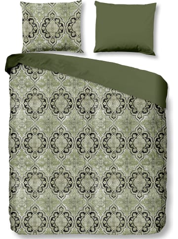 Descanso Satin-Bettwäsche-Set "Roco" in Khaki