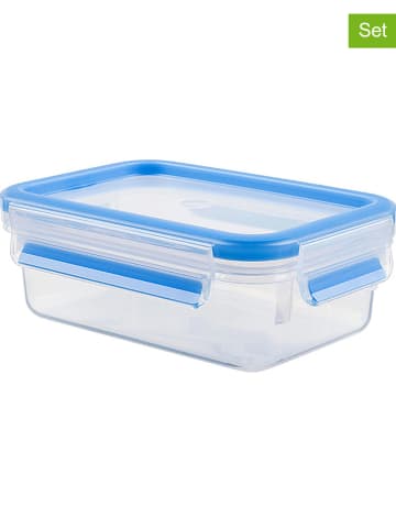 Emsa 2-delige set: lunchboxen "Clip & Close" blauw - 550 ml