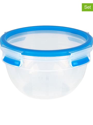 Emsa Pojemniki spożywcze (2 szt.) "Clip & Close" w kolorze niebieskim - 1,1 l