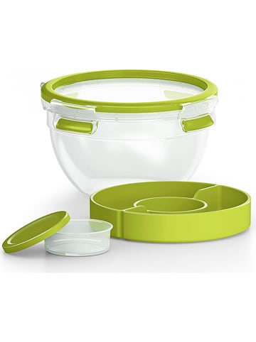 Emsa 2-delige set: saladeboxen "Clip & Go" groen - 1 l