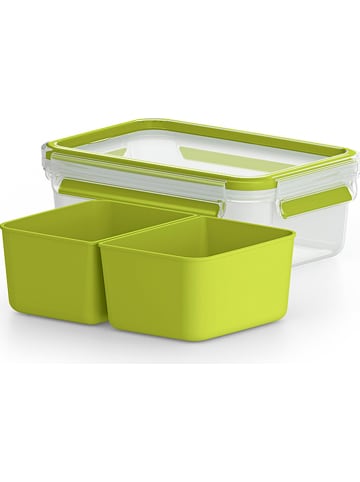 Emsa 2-delige set: lunchboxen "Clip & Go" groen - 1 l