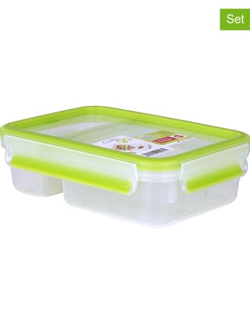 Emsa 2-delige set: yoghurtboxen "Clip & Go" groen - 600 ml