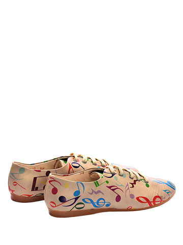 Goby Schnürschuhe in Beige/ Bunt