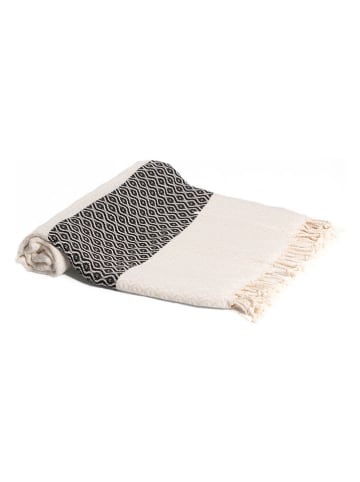 ILVY'S Hamamdoek crème/zwart - (L)180 x (B)95 cm