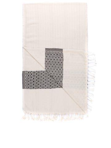 ILVY'S Hamamtuch in Creme/ Schwarz - (L)180 x (B)100 cm