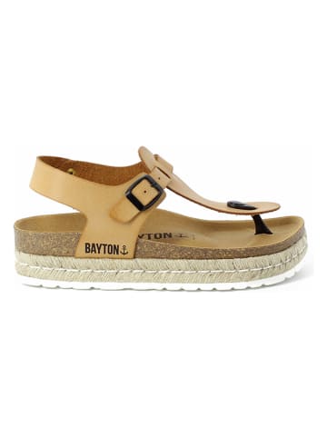 BAYTON Leren teenslippers "Celiane" camel