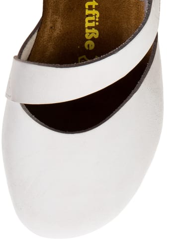 Comfortfusse Leren ballerina's wit
