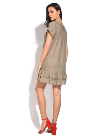 Le Jardin du Lin Leinen-Kleid in Taupe