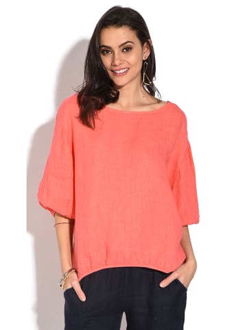 Le Jardin du Lin Leinen-Bluse in Koralle