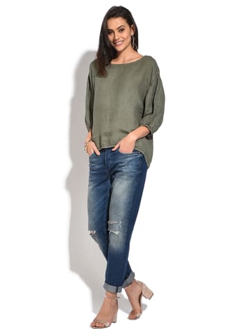Le Jardin du Lin Leinen-Bluse in Khaki