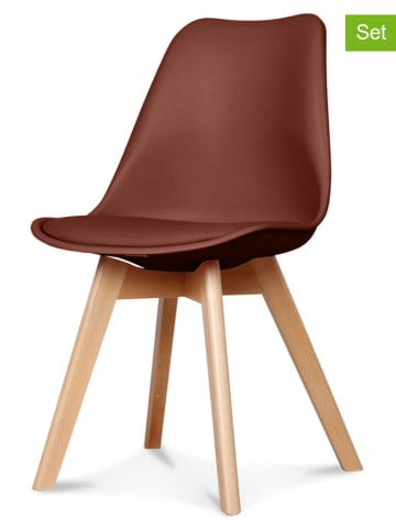 Deco Lorrie Krzesła (2 szt.) "Scandinave" w kolorze brązowym - 48 x 83 x 43 cm