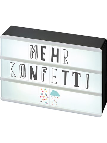 Verlag Lichtbox "Happy me" wit/zwart - (B)15 x (H)10,5 cm