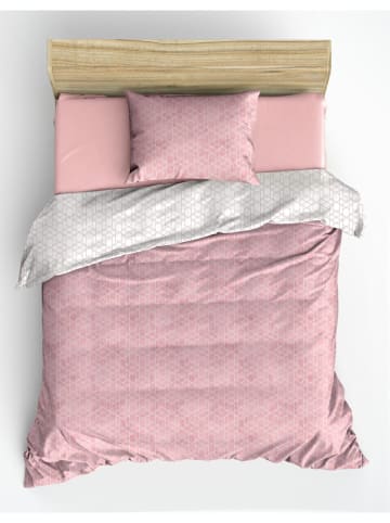Colourful Cotton Komplet pościeli renforcé "Best" w kolorze jasnoróżowo-białym